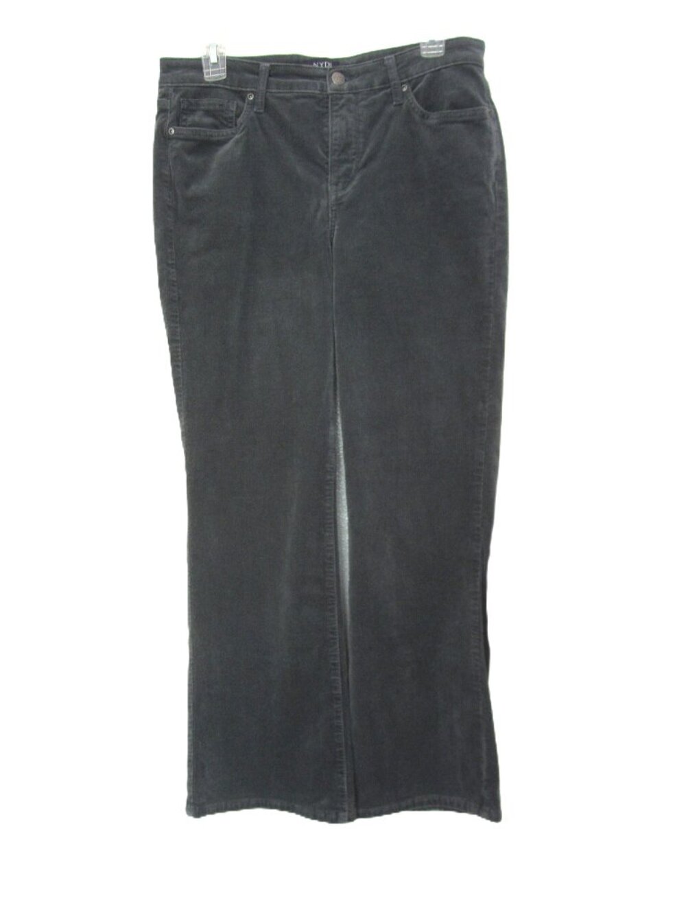 NYDJ Women's Size 6 Gray Corduroy Flare Jeans Pants Fine Wale VGUC Relaxed Fit